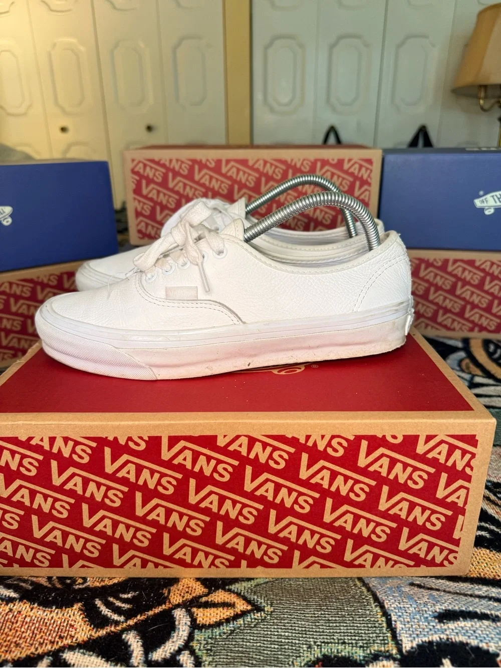 Vans Authentic Reissue 44 Classic White Leather Sneakers Men 8/Women 9.5
